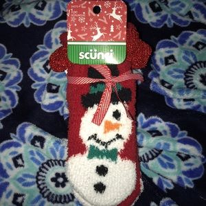 Christmas gift (fuzzy socks and sparkly hair tie)